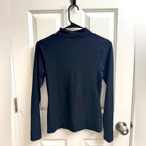 H&M Black Choaker Neck Cut-Out Long Sleeve Shirt - Size M - Picture 3 of 3